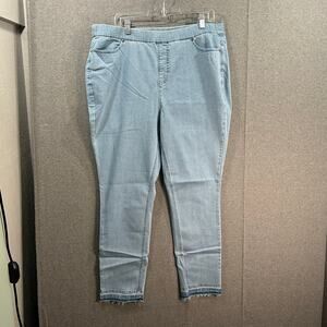 Isaac Mizrahi Live! True Denim Reg Pull On Slim Ankle Leg Light Indigo, Plus 18